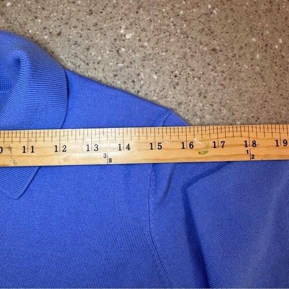 Lands' End Blur Polo Shirt 1X, 3/4 sleeve - Picture 4 of 8